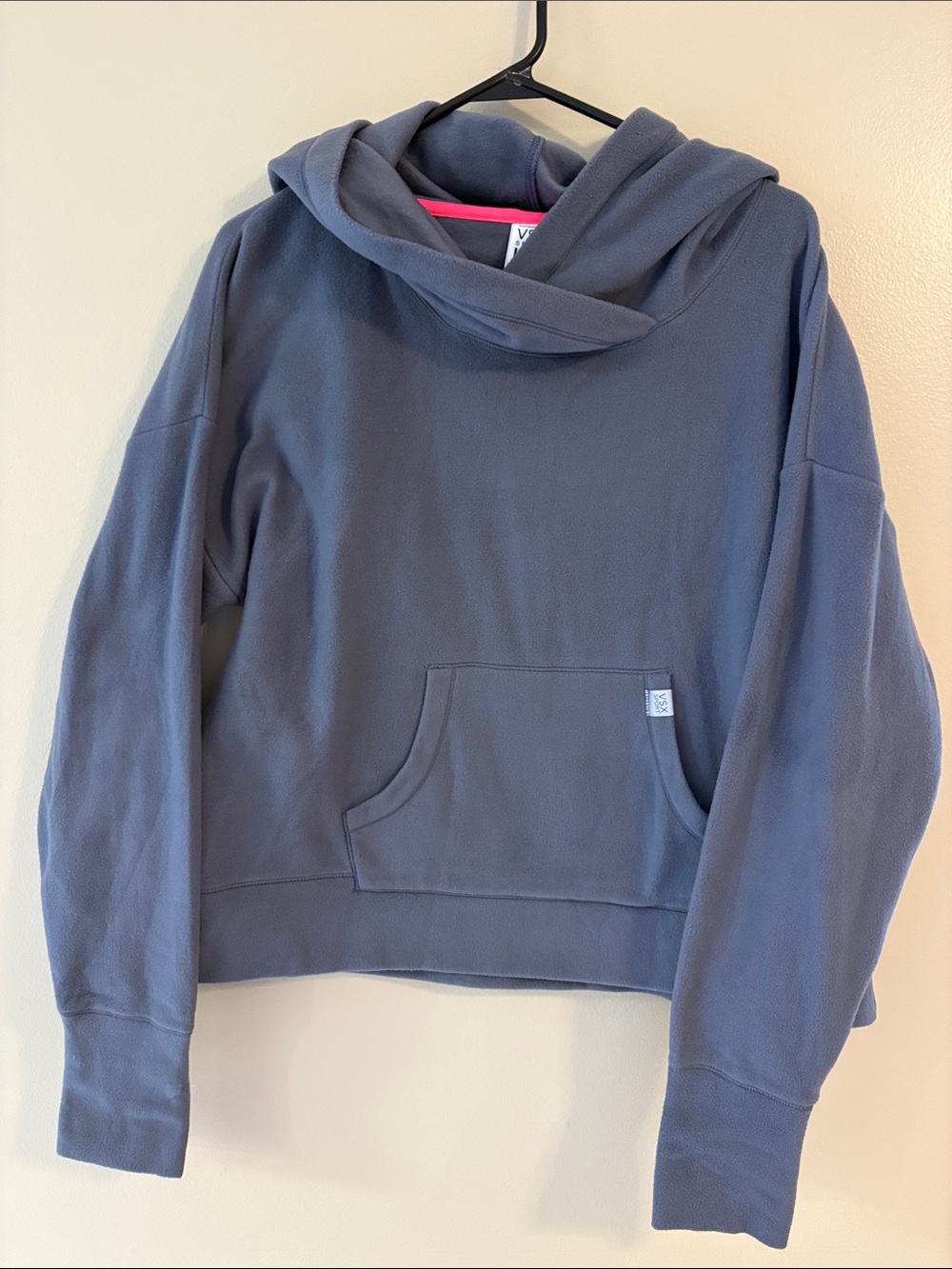 Victoria’s Secret VSX Sport L Gray Fleece Hoodie Thumbholes Oversized Pullover